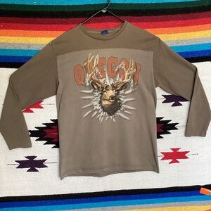 Vintage OPI Oregon hunting Bull elk long sleeve t shirt streetwear